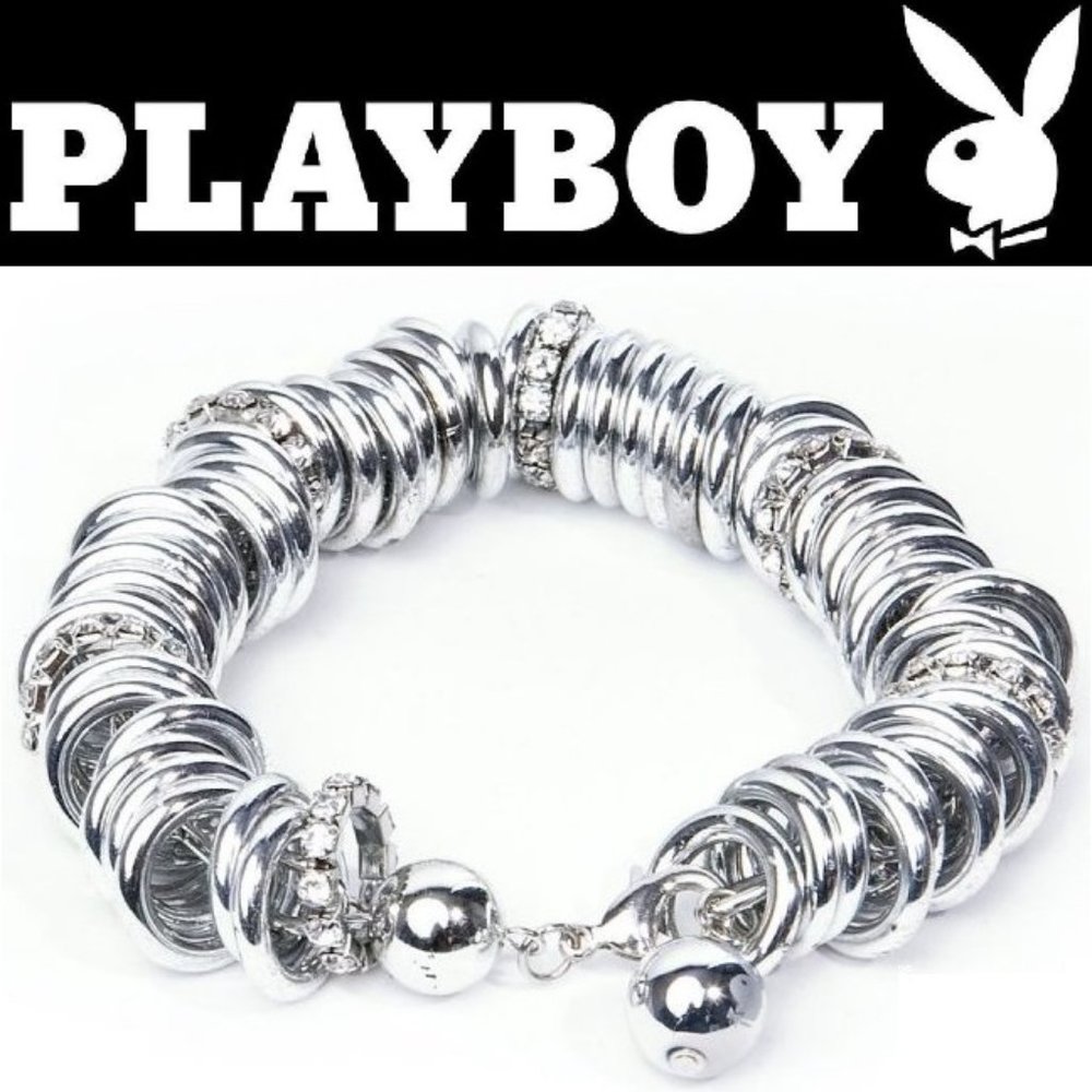 Playboy Bracelet Bunny Crystal Infinity Rings NWT NIB HTF RARE y2k Authentic Hot